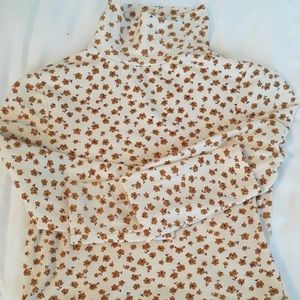 Floral Turtleneck Crop Top